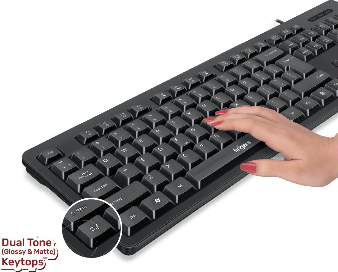 Marvelous Look Of FINGERS Marvel Combo Wired Keyboard Being Operated For Work