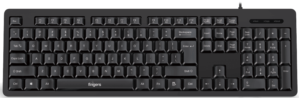 Front Look Of Wired Keyboard Of FINGERS Marvel Combo Deskset